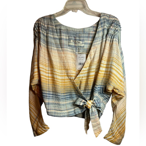 NWT Free People Maldives Wrap Top in Misty Combo. Sz M Ptp 24” - Picture 6 of 12